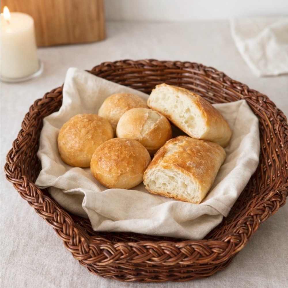 Vintage Woven Wicker Bread Basket